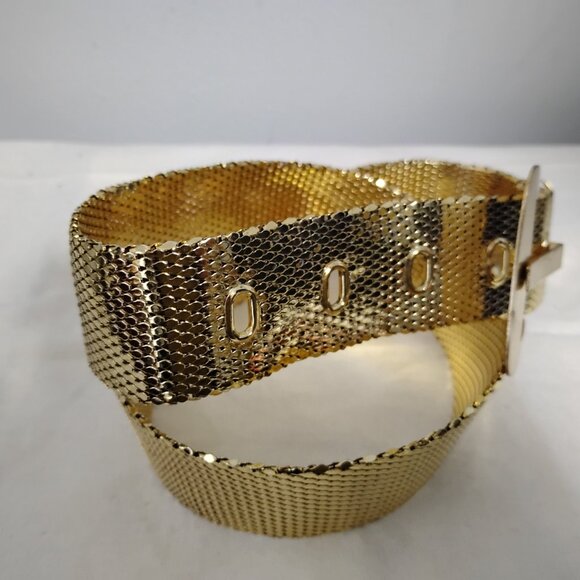 ❤️WHITING & DAVIS Wide Gold Mesh Womens Belt size 29-34 main image 4